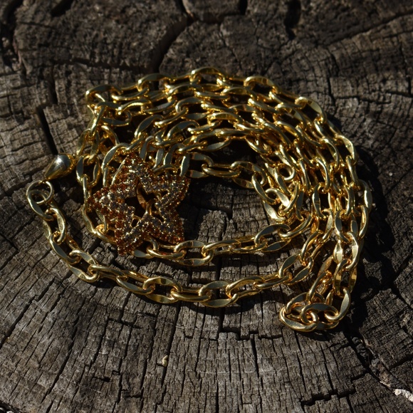 VINTAGE TRINA TARANTINO BELT LARIAT NECKLACE STAR - Picture 6 of 7